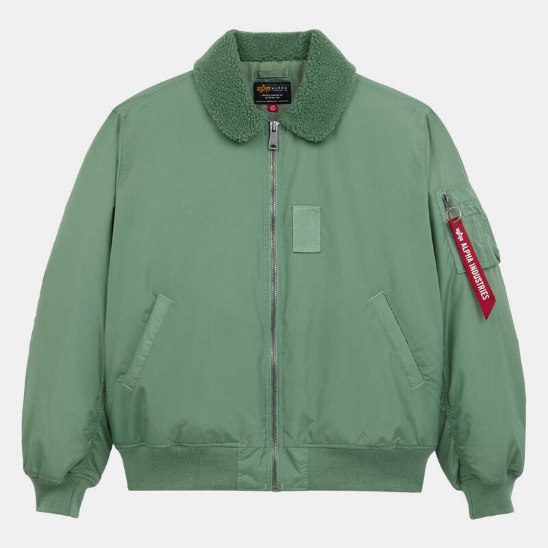 Alpha Industries MA-1 Hooded Relaxed Fit Flight Jacket (Oxford Logo) image number 2